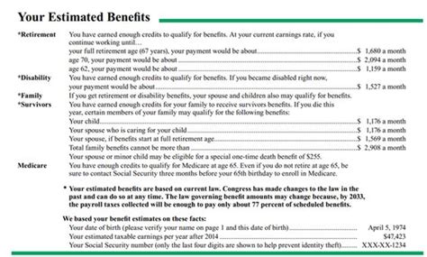 Social Security Benefits Worksheet