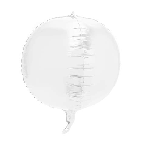 24 4d Sphere Mylar Balloon 1pcbag White