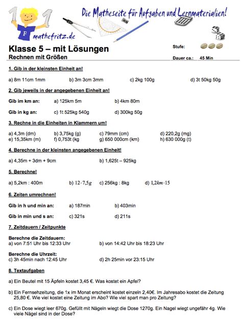 Mit Gr En Rechnen In Klasse Arbeitsbl Tter Zum Rechnen Mit Gr En