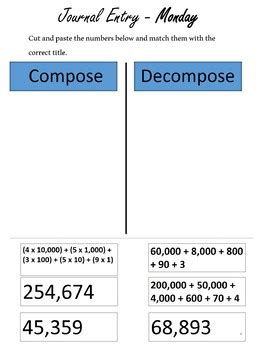 Place Value Composing And Decomposing Numbers By Math Mode Tpt