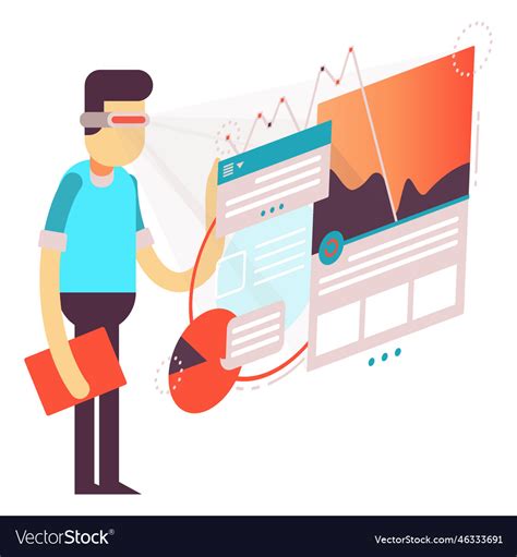 Augmented Reality Statistical Charts Royalty Free Vector