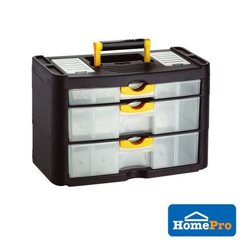 Homepro Hualei Storage Box 3 Drawers Plastic Hl3079 C W40xd20xh285 Cm Black Clear