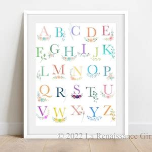 Alphabet Poster Print, Alphabet Nursery Print, Letter Poster, Botanical ...