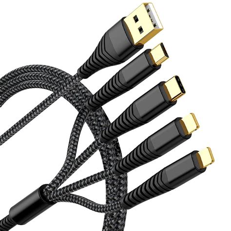 2pack 6ft Multi Charging Cable 3a Multi Charger Cable Nylon Braided Universal 4 In