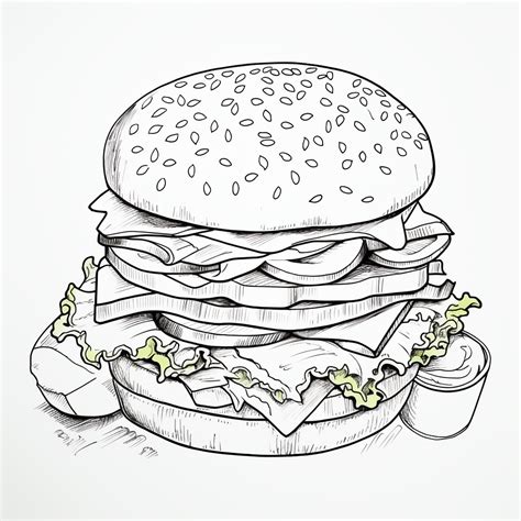 Desenho 31 De Hamburger Para Colorir