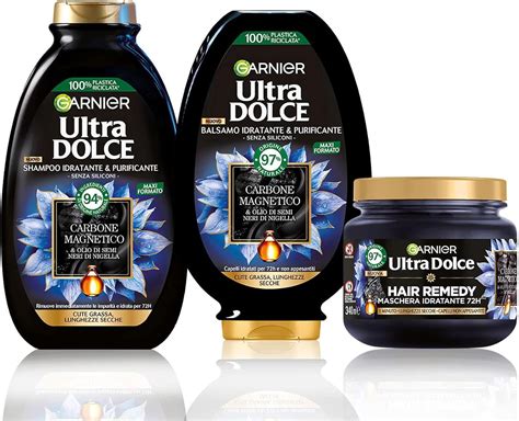 Garnier Ultra Dolce Routine Completa Carbone Magnetico Kit Con Shampoo