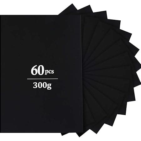 Adorfine 60 Blatt schwarzes DIN A4 Foto Karton 300 g m² Farbige Papier