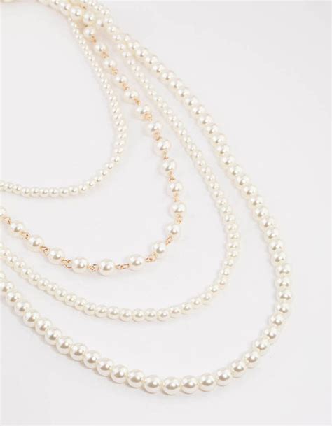 Gold Layered Mixed Pearl Necklace Lovisa