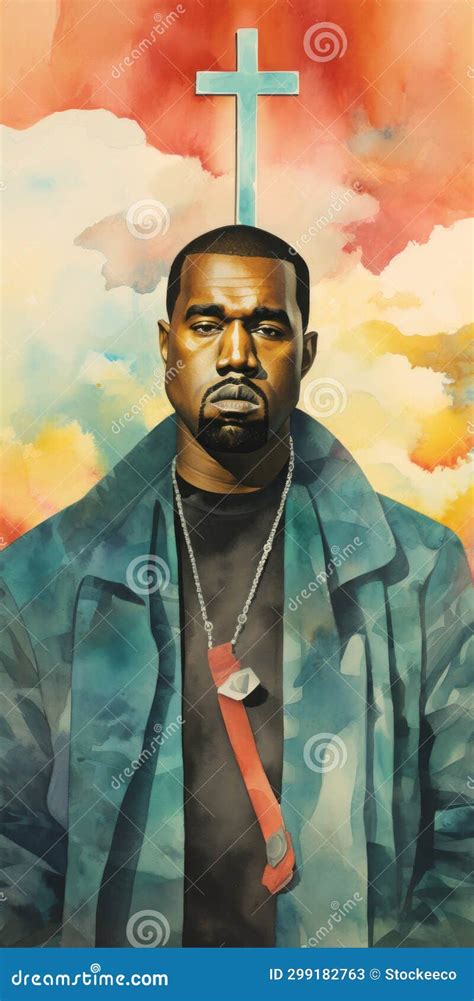 Colorful Portrait of Kanye West in the Style of Ross Tran Stock ...