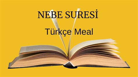 NEBE SURESİ TÜRKÇE ANLAMI YouTube