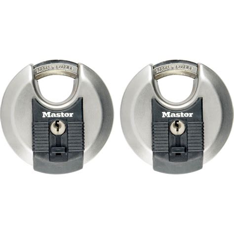 Masterlock Excell Stainless Steel Discus Padlock Pack Of Keyed Alike