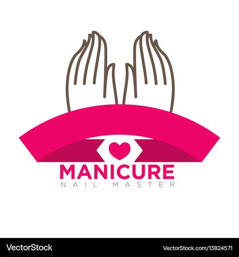 Manicure logo template with two female hands on Vector Image