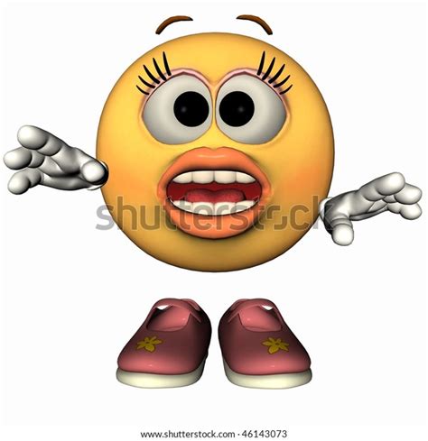 Single 3d Female Emoticon Isolated On Stock Illustration 46143073