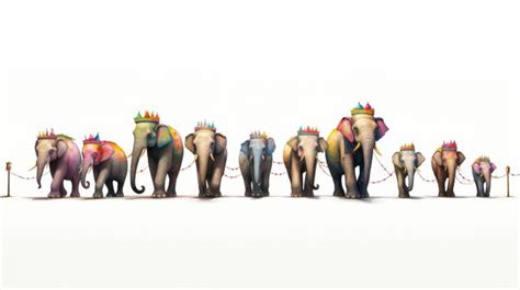 Premium Photo | Group of Painted Elephants