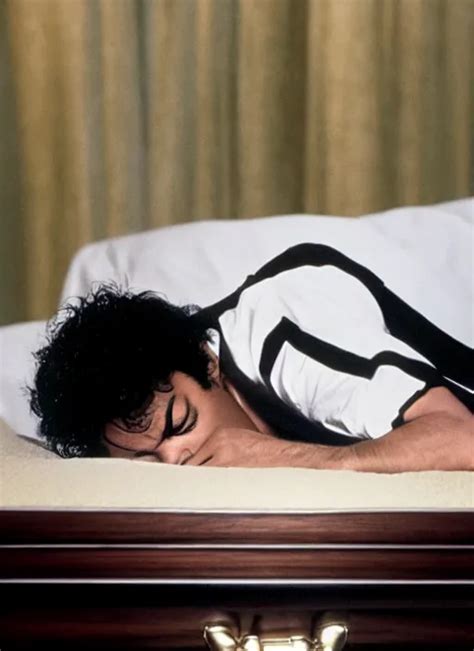 Photo Still Of Michael Jackson Asleep Inside A Casket Stable Diffusion