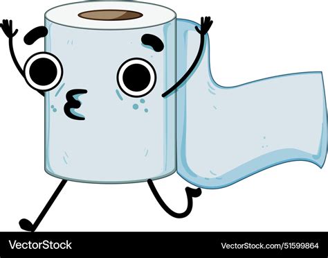 Cute Toilet Paper Character Cartoon Royalty Free Vector
