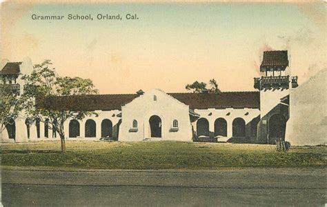 Orland California Grammar School Behrendt Hand Colored C 1910 Postcard