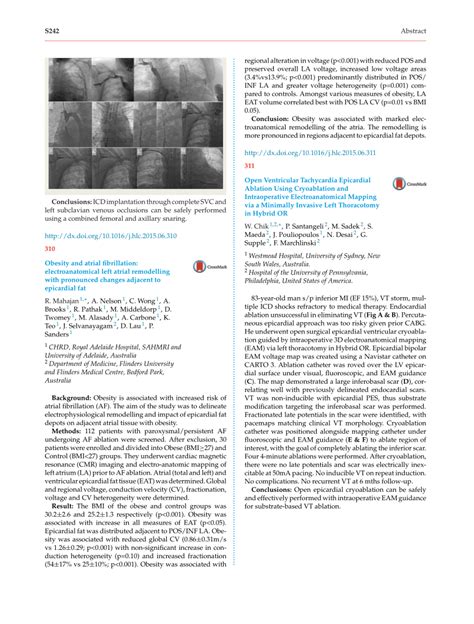 PDF Obesity And Atrial Fibrillation Electroanatomical Left Atrial