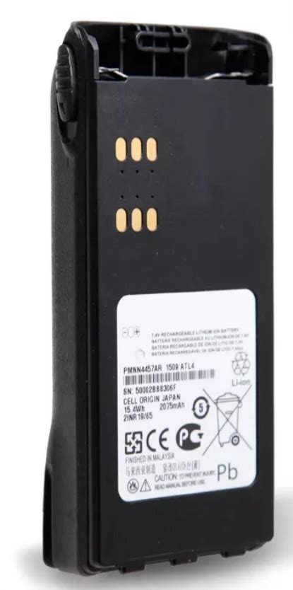 Pmnn4457 2075mAh Li Ion Battery For Motorola Walkie Talkies Ht750 Gp340