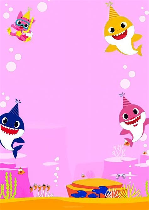 Fundo Baby Shark Rosa Shark Theme Birthday Shark Themed Birthday