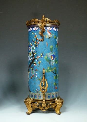 Pair Of Cloisonn Enamel Vases Attributed To L Escalier De Cristal