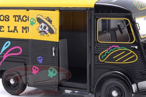 Solido Citroen Type H Food Truck Los Tacos De La Muerte Preto