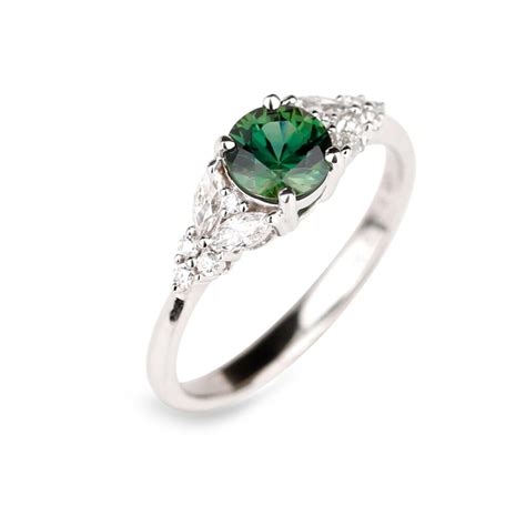 Bague Saphir Vert Et Diamants Jardin Giverny