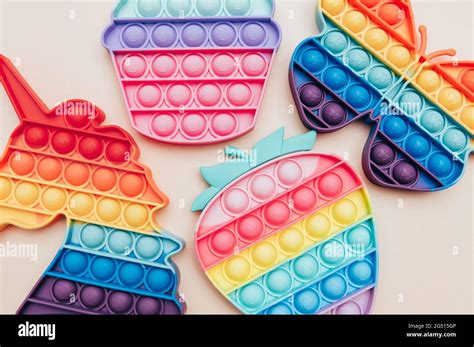 Rainbow Pop It Bubble Sensory Fidget Toys Stock Photo Alamy