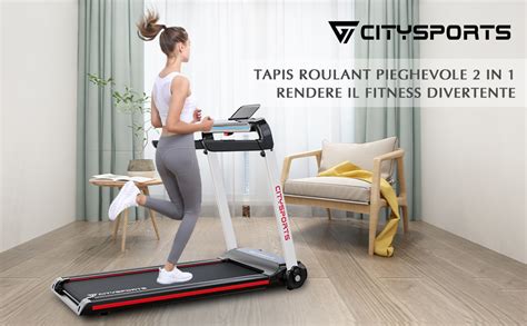 Citysports Tapis Roulant Elettrico Hp Km H Display A Led