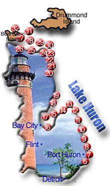 Lake Huron Lighthouses Map