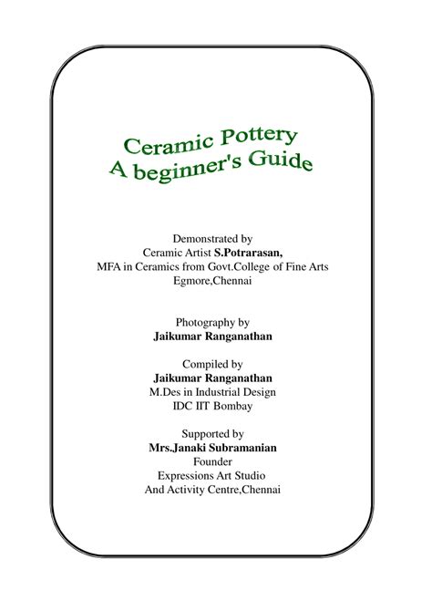 Pdf Beginners Guide For Ceramic Pottery