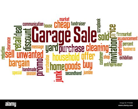 Garage Sale Word Cloud Concept On White Background Stock Photo Alamy