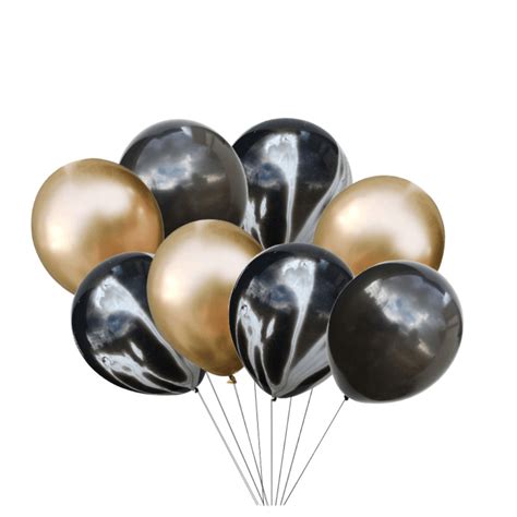 Luftballon Set Geburtstag Party Hochzeit Jga Deko Ballons Gold Schwarz