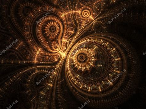 Abstract Design Of Steampunk Watch Digital Fractal Artwork Stock Photo