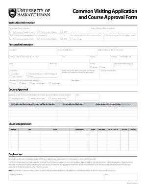 Fillable Online Common Visiting Student Application Form University