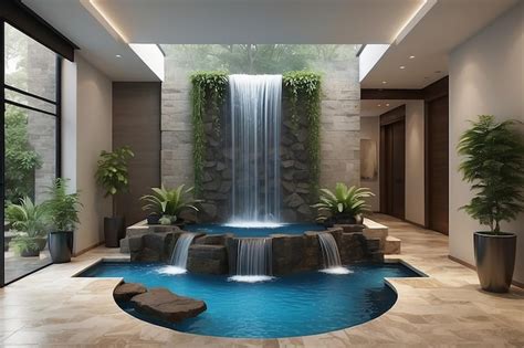 Premium Photo Indoor Waterfall Showcase A Stunning Indoor Waterfall