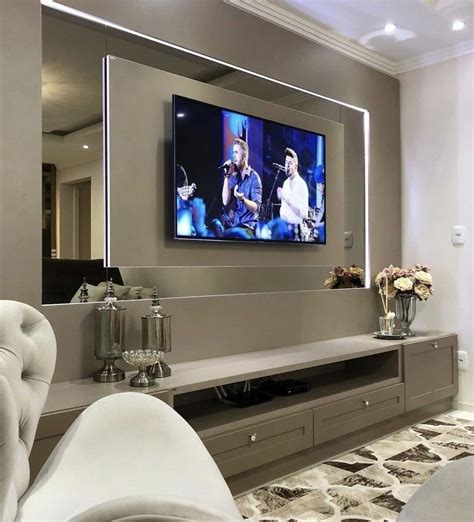 Luxury Living Room with Wall-Mounted TV