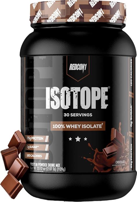 Redcon1 Isotope 100 Whey Isolate Chocolate Keto Friendly Whey Protein Powder