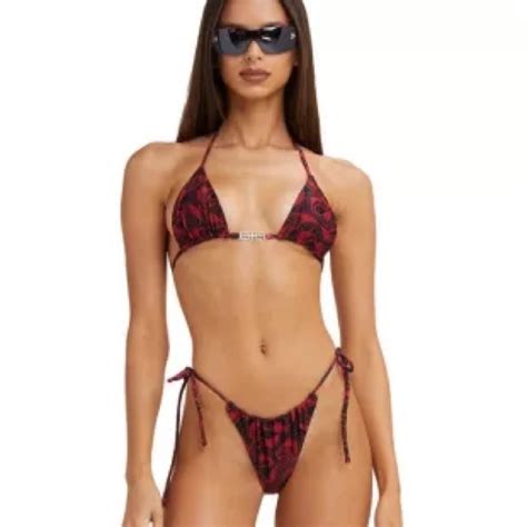 I Am Gia Swim Iamgia Medusa Bikini Snake Print Micro Bikini Red