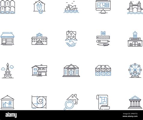 Buildings Outline Icons Collection Architecture Structures Edifices