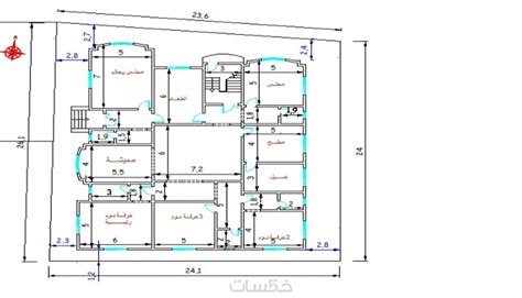 رسم مخطط كروكي هندسي على برنامج Autocad 2d خمسات