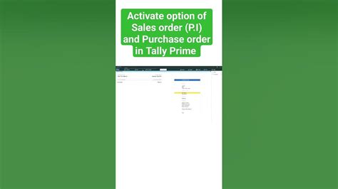 How To Activate Sale Order Proforma Invoice And Purchase Order Voucher In Tally Prime