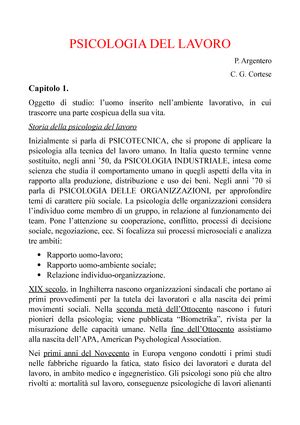 Psicologia Del Lavoro Riassunto Integrato Psicologia Del Lavoro