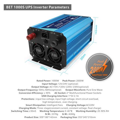 1000w Ups Pure Sine Wave Inverter Bet1000s