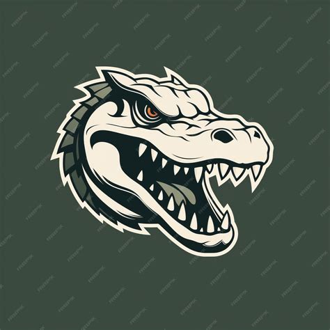 Premium AI Image | Dark and Detailed Gator Head Logo Design