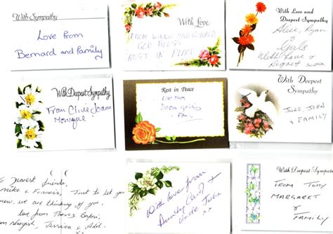 Welcome to Angela's Photo Album: Tribute cards sent with flowers