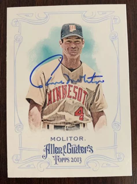 Paul Moiltor Sign Automatiquement Topps Allen Ginter Twins