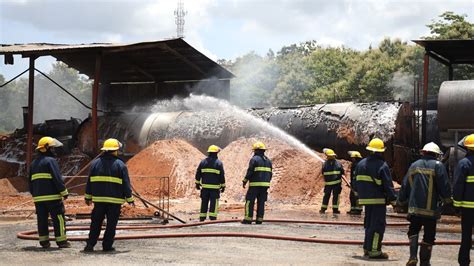 Fire Damages Jusamcos Asphalt Plant In Claxton Bay Trinidad Guardian