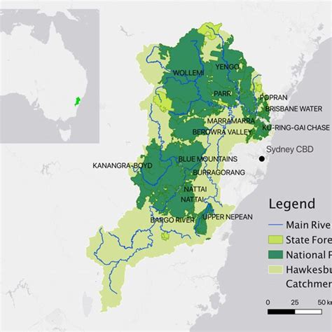 Australia S Hawkesbury Nepean Catchment With The Approximate Area Of