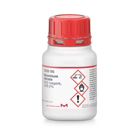 Sigma Aldrich 243426 Strontium Nitrate Acs Reagent ≥99 0 100 Gr